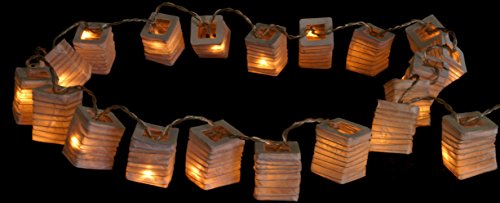 GURU SHOP LED Lichterkette Lampions - Square Naturweiß, 6x4x4 cm, Lichterketten von GURU SHOP