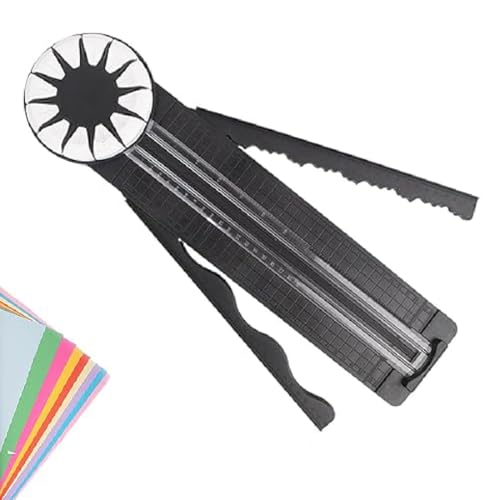 12-in-1-Papierschneider, Bastelpapierschneider, Manual Cardboard Trimmer, tragbare Papierschneidemaschine, Paper Crafts Edge Cutter, Schneidemaschine Für Papier, Fotokarten, Scrapbooking (Schwarz) von GUSHE