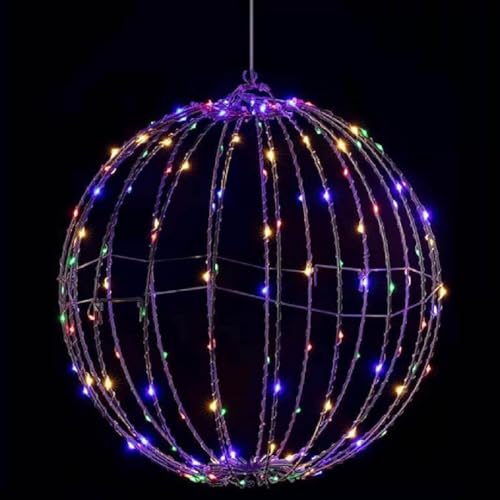 Indoor Outdoor Light up Spheres, LED Weihnachtsbeleuchtung Außen, LED Kugel Weihnachten, 30cm Hängende Kugel Lichter, Wasserdichte Weihnachtsdeko Lichterkette für Garten Party Innen Außen (Color) von GUSHE