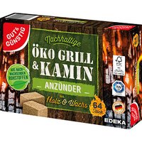 GUT&GÜNSTIG Kamin- & Grillanzünder Öko Grill & Kamin braun 64 St. von GUT&GÜNSTIG