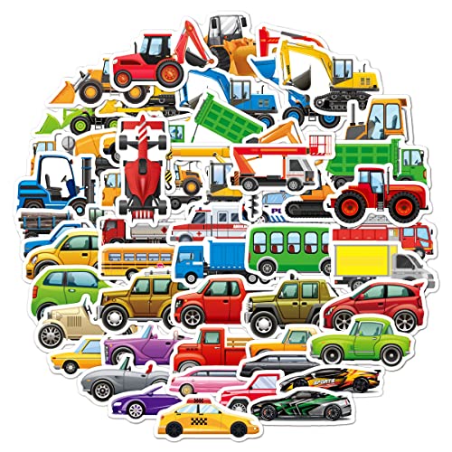 100 Stück Fahrzeug Aufkleber für Kinder - Wasserdichte Cartoon Auto, LKW, Bus Sticker für Wasserflasche, Scrapbook, Laptop, Skateboard - Teenager Geeignet 100 Stück Fahrzeug Aufkleber für Kinder - Wasserdichte Cartoon Auto, LKW, Bus Sticker für Wasserflasche, Scrapbook, Laptop, Skateboard - Teenager Geeignet von GUTCOOL