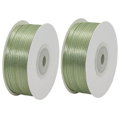 GUTERTOP 2 Stücke 91 m Schleifenband Eukalyptus Grün, Geschenkband Grün, Satinband Grün für Basteln Geschenkverpackung Geburtstag Hochzeit Deko von GUTERTOP