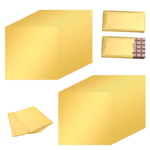 GUTERTOP 200 Stück Gold Folie 20 x 20 cm, Goldfolie zum Basteln, Blattgold für DIY Dekoration und Aufbewahrung Von Handgefertigte von GUTERTOP