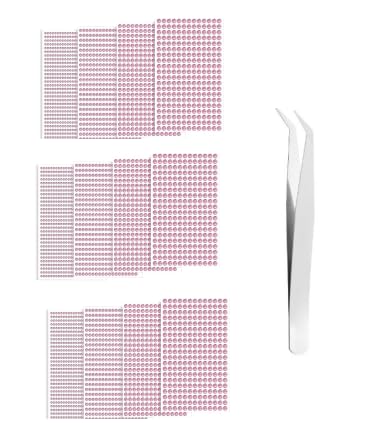 GUTERTOP 5256 Stück Glitzersteine Selbstklebend, Strasssteine Selbstklebend, 3/4/5/6mm Runde Schmucksteine zum Aufkleben für Kinder Handwerke mit 1 Pinzette (Rosa) von GUTERTOP