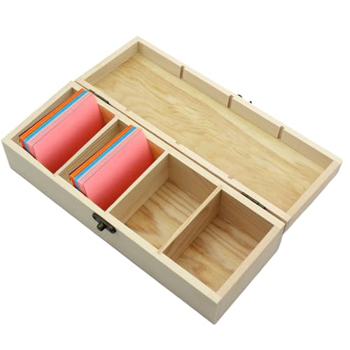 GUTERTOP Karteikarten Box A8, Karteikasten Holz mit Deckel, 29 * 9,5 * 6,5cm Lernkarteibox für Büro Schulen Und Heim (Karteikarten Nicht im Enthalte) von GUTERTOP