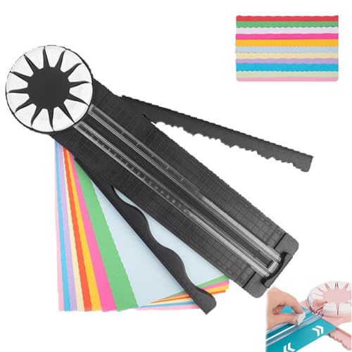 12-in-1-Papierschneider, Papierschneidemaschine,Papierschneider,paper Cutter,Manual 12-in-1 Cardboard Trimmer,Schneidemaschine Für Papier, Für Fotokarten, Scrapbooking (Schwarz) von GUUIESMU