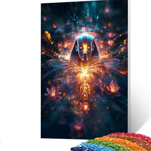 5D Diamond Painting Kinder Ägypten, Diamond Painting Erwachsene Blume Bastelset Erwachsene Malen nach Zahlen mit Diamant 60 x 80cm, Crystal Art Kreatives für Mädchen und Geschenke für Frauen GYL791 von GUUOYUAL