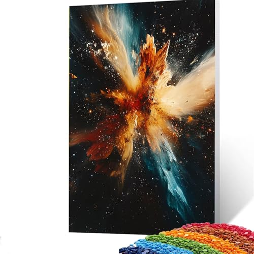 5D Diamond Painting Kinder Abstrakt, DIY Diamant Painting Bilder Sternenhimmel, Bastelset Erwachsene Enthält Ein Komplettes Set Diamond Painting Zubehör 50x70CM, Deko Wohnzimmer, Geschenk 7/4143 von GUUOYUAL