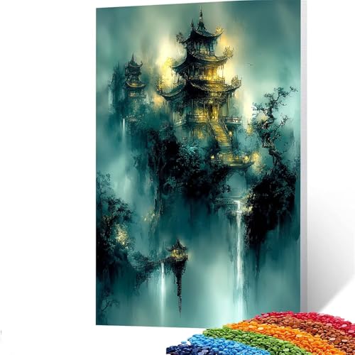 5D Diamond Painting Kinder Architektur, Diamond Painting Erwachsene Landschaft Bastelset Erwachsene Malen nach Zahlen mit Diamant 100x135cm, Crystal Art Kreatives für Mädchen und Geschenke GYL796 von GUUOYUAL