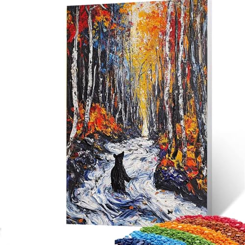 5D Diamond Painting Kinder Bär, DIY Diamant Painting Bilder Baum, Bastelset Erwachsene Enthält Ein Komplettes Set Diamond Painting Zubehör 80x110CM für Deko Wohnzimmer, Geschenk für Frauen 7/32-6 von GUUOYUAL