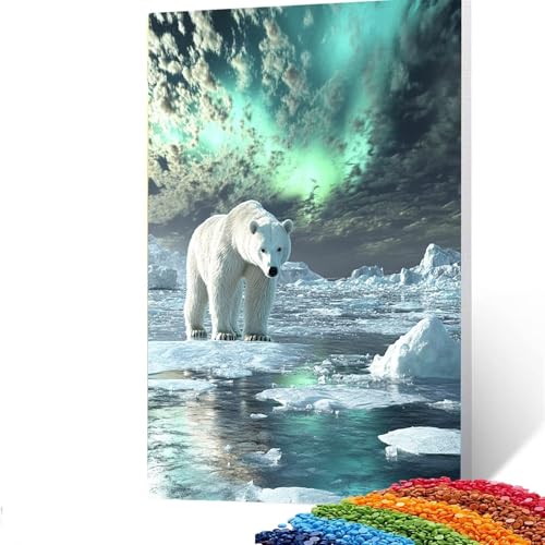 5D Diamond Painting Kinder Bär, Diamond Painting Erwachsene Eisbär Bastelset Erwachsene Malen nach Zahlen mit Diamant 30x40CM, Crystal Art Kreatives für Mädchen, Geschenke für Frauen, Wand Deko U/6241 von GUUOYUAL