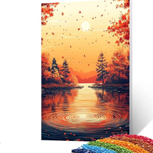 5D Diamond Painting Kinder Baum, Diamond Painting Erwachsene Landschaft Bastelset Erwachsene Malen nach Zahlen mit Diamant 60 x 80 cm, Crystal Art Kreatives für Mädchen und Geschenke für Frauen GYL563 von GUUOYUAL