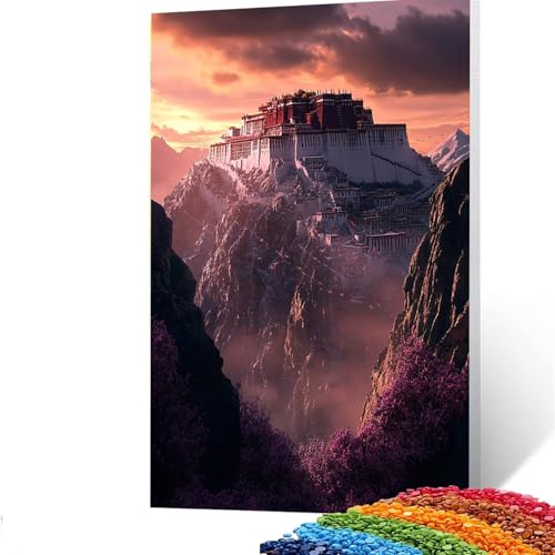 5D Diamond Painting Kinder Berg, DIY Diamant Painting Bilder PotalaPalast, Bastelset Erwachsene Enthält Ein Komplettes Set Diamond Painting Zubehör 90x120cm, Deko Wohnzimmer, Geschenk für Frauen 6/237 von GUUOYUAL