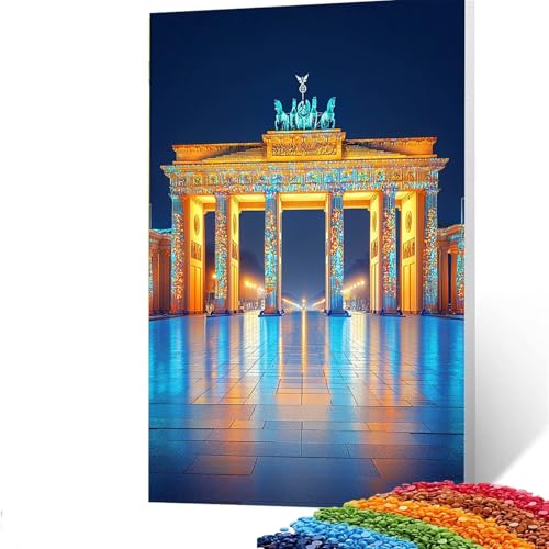 5D Diamond Painting Kinder Berliner Tor, Diamond Painting Erwachsene Stadt Bastelset Erwachsene Malen nach Zahlen mit Diamant 100x135 cm, Crystal Art Kreatives für Mädchen und Geschenke für Frauen 5/6 von GUUOYUAL