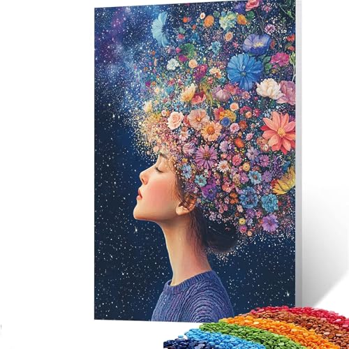 5D Diamond Painting Kinder Blume, Diamond Painting Erwachsene Frau Bastelset Erwachsene Malen nach Zahlen mit Diamant 100x135cm, Crystal Art Kreatives für Mädchen und Geschenke für Frauen GYL494 von GUUOYUAL