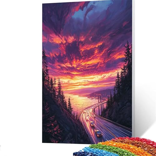 5D Diamond Painting Kinder Brücke, Diamond Painting Erwachsene Landschaft Bastelset Erwachsene Malen nach Zahlen mit Diamant 100 x 135 CM, Crystal Art Kreatives für Mädchen und Geschenke GYL184 von GUUOYUAL