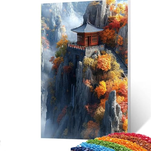 5D Diamond Painting Kinder Cliff, Diamond Painting Erwachsene Landschaft Bastelset Erwachsene Malen nach Zahlen mit Diamant 100x135 cm, Crystal Art Kreatives für Mädchen, Geschenke für Frauen T/371-8 von GUUOYUAL