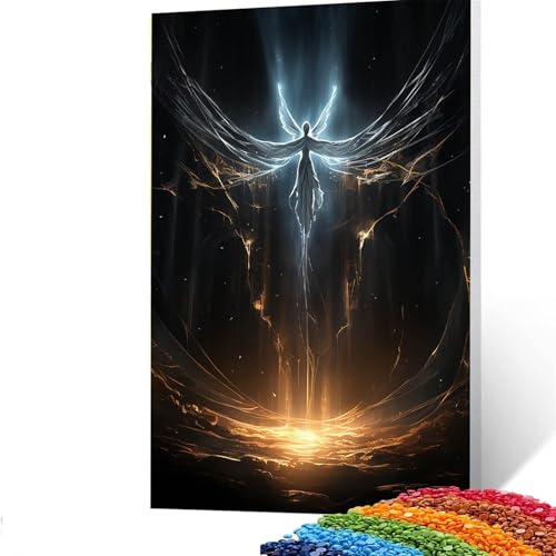 5D Diamond Painting Kinder Engel, Diamond Painting Erwachsene Abstrakt Bastelset Erwachsene Malen nach Zahlen mit Diamant 50x70cm,Crystal Art Kreatives für Mädchen,Geschenke für Frauen,Wand Deko 7/411 von GUUOYUAL