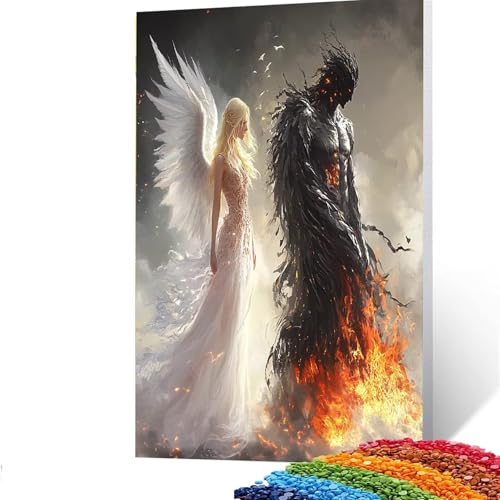 5D Diamond Painting Kinder Engel, Diamond Painting Erwachsene Schöne Frau Bastelset Erwachsene Malen nach Zahlen mit Diamant 40x55cm,Crystal Art Kreatives für Mädchen,Geschenke für Frauen X/6402 von GUUOYUAL