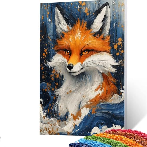 5D Diamond Painting Kinder Fuchs, Diamond Painting Erwachsene Tier Bastelset Erwachsene Malen nach Zahlen mit Diamant 100x135cm, Crystal Art Kreatives für Mädchen und Geschenke für Frauen GYL424 von GUUOYUAL