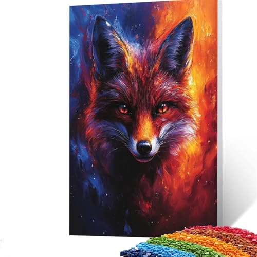 5D Diamond Painting Kinder Fuchs, Diamond Painting Erwachsene Tier Bastelset Erwachsene Malen nach Zahlen mit Diamant 30 x 40 CM, Crystal Art Kreatives für Mädchen und Geschenke für Frauen GYL340 von GUUOYUAL