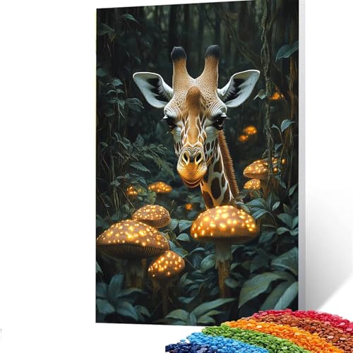 5D Diamond Painting Kinder Giraffe, DIY Diamant Painting Bilder Tier, Bastelset Erwachsene Enthält Ein Komplettes Set Diamond Painting Zubehör 30x40CM für Deko Wohnzimmer, Geschenk für Frauen Q/552-1 von GUUOYUAL