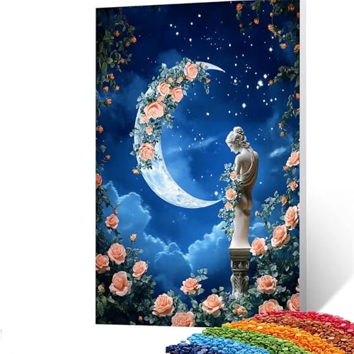 5D Diamond Painting Kinder Griechische Statue, Diamond Painting Erwachsene Blume Bastelset Erwachsene Malen nach Zahlen mit Diamant 30 x 40 cm, Crystal Art Kreatives für Mädchen und Geschenke GYL872 von GUUOYUAL