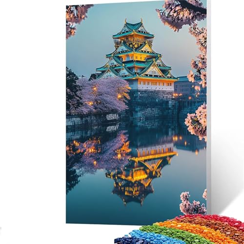 5D Diamond Painting Kinder Kiyomizu-Tempel, Diamond Painting Erwachsene Landschaft Bastelset Erwachsene Malen nach Zahlen mit Diamant 60 x 80 CM, Crystal Art Kreatives für Mädchen und Geschenke GYL886 von GUUOYUAL