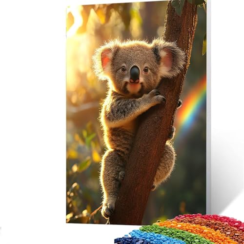 5D Diamond Painting Kinder Koala, Diamond Painting Erwachsene Baum Bastelset Erwachsene Malen nach Zahlen mit Diamant 100x135 cm,Crystal Art Kreatives für Mädchen,Geschenke für Frauen,Wand Deko 5/5718 von GUUOYUAL