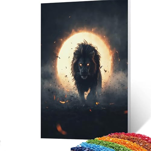 5D Diamond Painting Kinder Löwe, Diamond Painting Erwachsene Tier Bastelset Erwachsene Malen nach Zahlen mit Diamant 100x135cm, Crystal Art Kreatives für Mädchen und Geschenke für Frauen GYL925 von GUUOYUAL