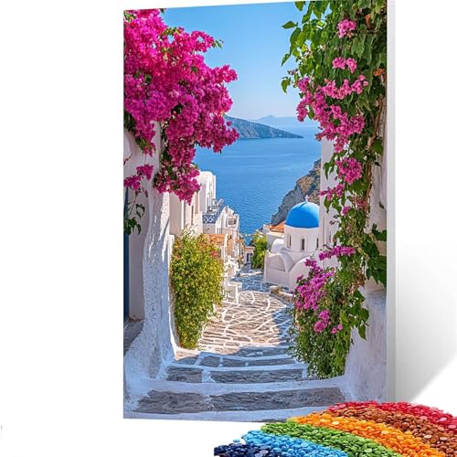 5D Diamond Painting Kinder Meerblick, Diamond Painting Erwachsene Blume Bastelset Erwachsene Malen nach Zahlen mit Diamant 100x135cm, Crystal Art Kreatives für Mädchen und Geschenke für Frauen GYL384 von GUUOYUAL