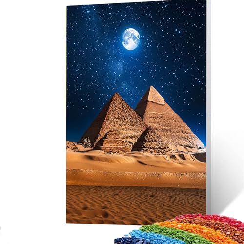 5D Diamond Painting Kinder Pyramide, DIY Diamant Painting Bilder Sternenhimmel, Bastelset Erwachsene Enthält Ein Komplettes Set Diamond Painting Zubehör 100 x 135 CM für Geschenk für Frauen J/654-8 von GUUOYUAL