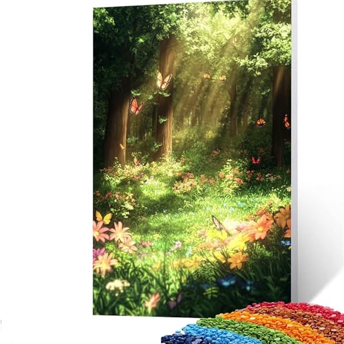 5D Diamond Painting Kinder Schmetterling, Diamond Painting Erwachsene Baum Bastelset Erwachsene Malen nach Zahlen mit Diamant 80 x 110cm, Crystal Art Kreatives für Mädchen und Geschenke GUUOYUAL652 von GUUOYUAL