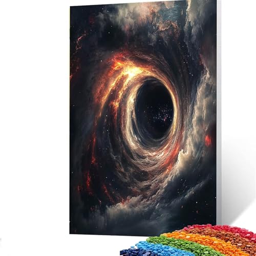 5D Diamond Painting Kinder Schwarzes Loch, Diamond Painting Erwachsene Universum Bastelset Erwachsene Malen nach Zahlen mit Diamant 70x95cm, Crystal Art Kreatives für Mädchen, Geschenke für Frauen I/4 von GUUOYUAL