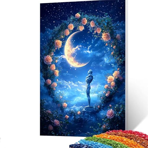 5D Diamond Painting Kinder Statuen, Diamond Painting Erwachsene Blume Bastelset Erwachsene Malen nach Zahlen mit Diamant 30 x 40cm, Crystal Art Kreatives für Mädchen und Geschenke für Frauen GYL217 von GUUOYUAL