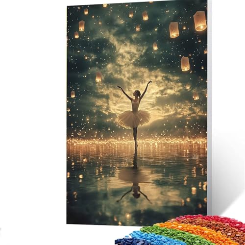 5D Diamond Painting Kinder Sternenhimmel, DIY Diamant Painting Bilder Ballett, Bastelset Erwachsene Enthält Ein Komplettes Set Diamond Painting Zubehör 90x120cm, Deko Wohnzimmer, Geschenk P/287 von GUUOYUAL