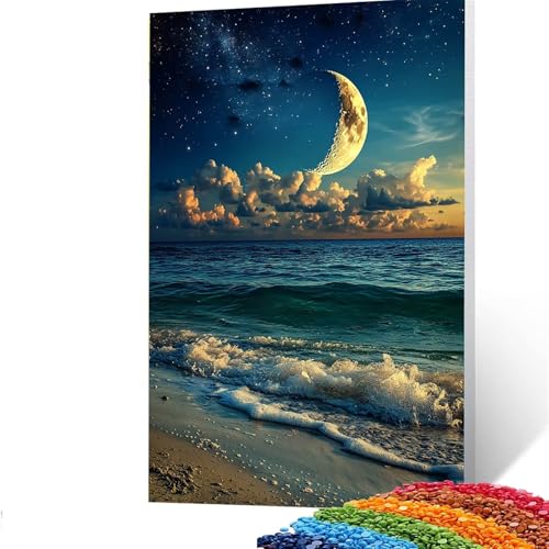 5D Diamond Painting Kinder Strand, Diamond Painting Erwachsene Sternenhimmel Bastelset Erwachsene Malen nach Zahlen mit Diamant 70x95cm, Crystal Art Kreatives für Mädchen, Geschenke für Frauen 3/368-5 von GUUOYUAL