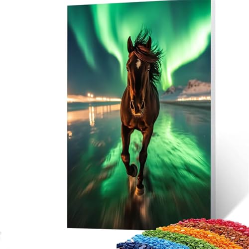 5D Diamond Painting Kinder Tier, Diamond Painting Erwachsene Polarlicht Bastelset Erwachsene Malen nach Zahlen mit Diamant 100 x 135 CM,Crystal Art Kreatives für Mädchen und Geschenke für Frauen GYL24 von GUUOYUAL