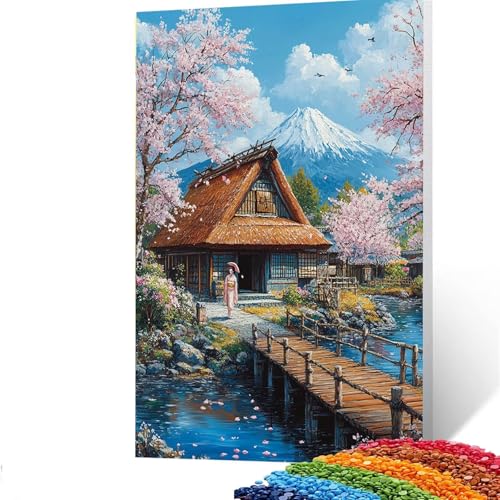 5D Diamond Painting Kinder Vulkan Fuji, Diamond Painting Erwachsene Schöne Frau Bastelset Erwachsene Malen nach Zahlen mit Diamant 70x95cm, Crystal Art Kreatives für Mädchen, Geschenke für Frauen 4/37 von GUUOYUAL