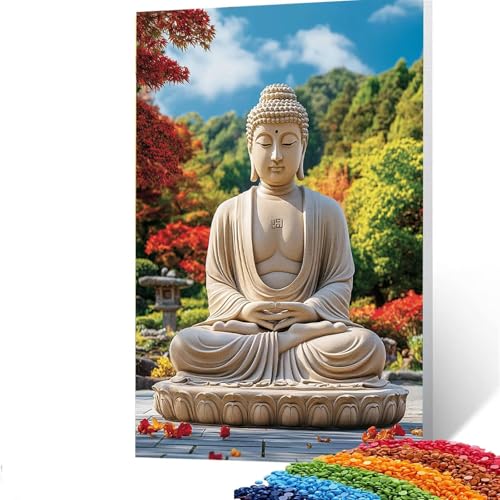 5D Diamond Painting Kinder Zen, DIY Diamant Painting Bilder Baum, Bastelset Erwachsene Enthält Ein Komplettes Set Diamond Painting Zubehör 40 x 55cm für Deko Wohnzimmer, Geschenk für Frauen 4/653-2 von GUUOYUAL