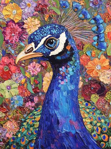 5D Diamond Painting Set, Pfau Bilder Kit für Kinder Erwachsene, DIY Crystal Strass Stickerei Painting Diamant Malerei Kit, Basteln Erwachsene Home Büro Wall Dekoration - Blume100 x 135 cm R - 96 von GUUOYUAL