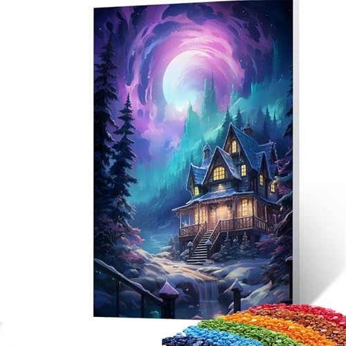 5d Diamond Painting Kabine, DIY Set Erwachsene Full Dril Landschaft Diamant Painting Bilder, Malen Nach Zahlen 90 x 120 CM Bastelset Kinder Ab 6 Jahre Crystal art leinwand zum Wand Deko GUUOYUAL614 von GUUOYUAL