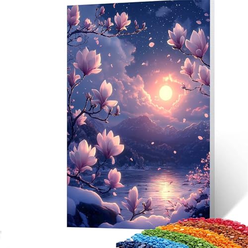 5d Diamond Painting Winter, DIY Set Erwachsene Full Dril Landschaft Diamant Painting Bilder, Malen Nach Zahlen 35 x 50 cm Bastelset Kinder Ab 6 Jahre Crystal art leinwand zum Wand Deko GUUOYUAL528 von GUUOYUAL