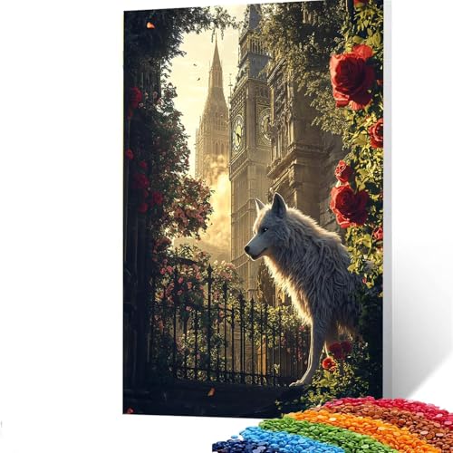 5d Diamond Painting Zubehör London Bridge, DIY Set Erwachsene Full Dril Wolf Diamant Painting Bilder,Malen Nach Zahlen 70x95cm Bastelset Kinder Ab 6 Jahre Crystal art leinwand zum Bemalen U/3955 von GUUOYUAL