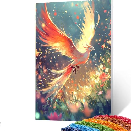 5d Diamond Painting Zubehör Vögel, DIY Set Erwachsene Full Dril Blume Diamant Painting Bilder,Malen Nach Zahlen 40x55CM Bastelset Kinder Ab 6 Jahre Crystal art leinwand zum Bemalen, Wand Deko E/6022 von GUUOYUAL