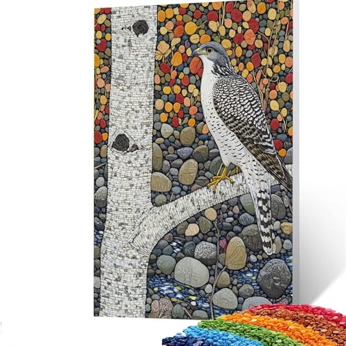 Adler Diamond Painting Erwachsene, 5D Baum Diamant Painting Bilder Kinder, DIY Vollbohrer Diamanten Malerei Stickerei Set Kreuzstich Basteln Erwachsene, für Geschenke Home Wand Dekor 100x135cm U/5-8 von GUUOYUAL