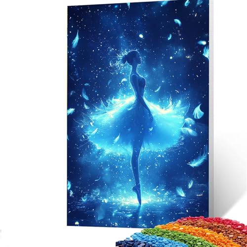 Ballett Diamond Painting Erwachsene, 5D Frau Diamant Painting Bilder Kinder, DIY Vollbohrer Diamanten Malerei Stickerei Set Kreuzstich Basteln Erwachsene, für Geschenke Home Wand Dekor 90x120 CM 1/297 von GUUOYUAL