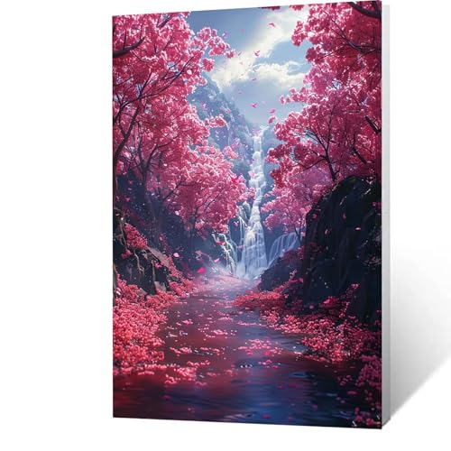 Blume Malen Nach Zahlen Erwachsene-Malen Nach Zahlen Landschaft, Diy mit Leinwand und Pinsel und Acrylfarben Set, Malen Nach Zahlen Erwachsene Bastelset, Zimmer Deko,Geschenke für Frauen 35x50cm 4-O-L von GUUOYUAL