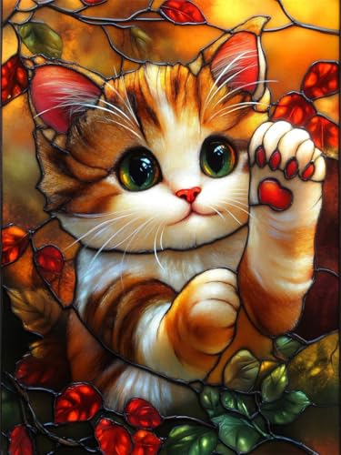 Diamond Painting 80 x110 cm - Katze 5D Diamant Painting Erwachsene, DIY Tier Bilder Groß Set, Diamond Painting Kinder, Diamond Painting für Wohnzimmer Schlafzimmer Wand Dekoration Geschenke K - 57 von GUUOYUAL