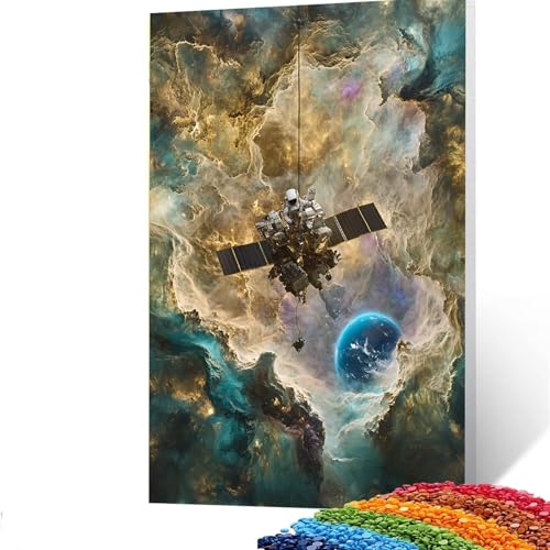 Diamond Painting Erwachsene Abstrakt, Vollbohrer Diamant Malerei Astronaut, DIY Bastelset Erwachsene Diamant Painting Bilder Kinder 60x80cm Wohnzimmer Schlafzimmer Wanddeko,Geschenke für Frauen Z/4284 von GUUOYUAL